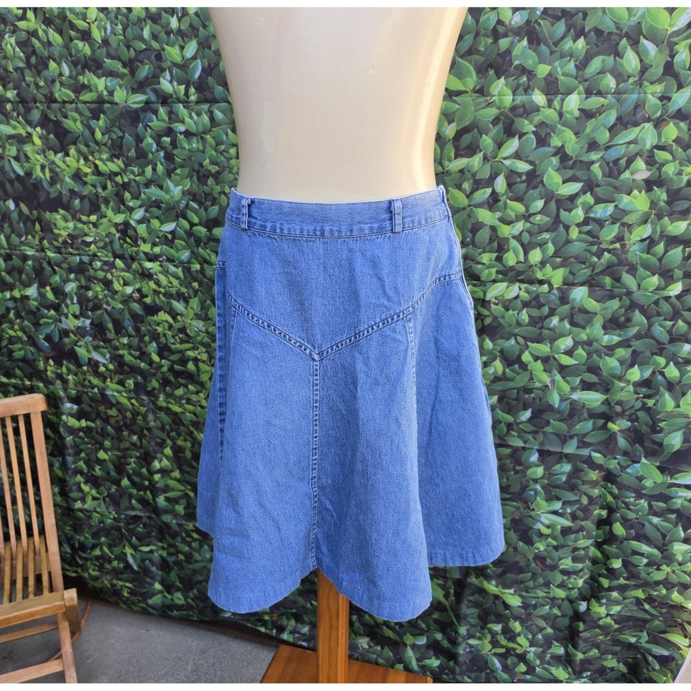 Rhythm Blue Denim A-Line Skirt Women's Large Midi Y2K Vintage Style